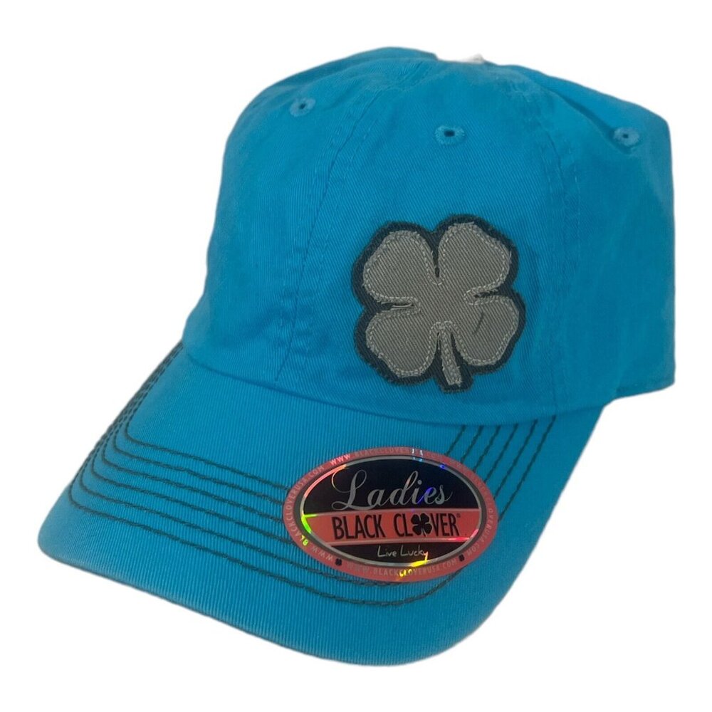 Live Lucky Black Clover  Adjustable golf Hat Cap Ladies Collection Nwt